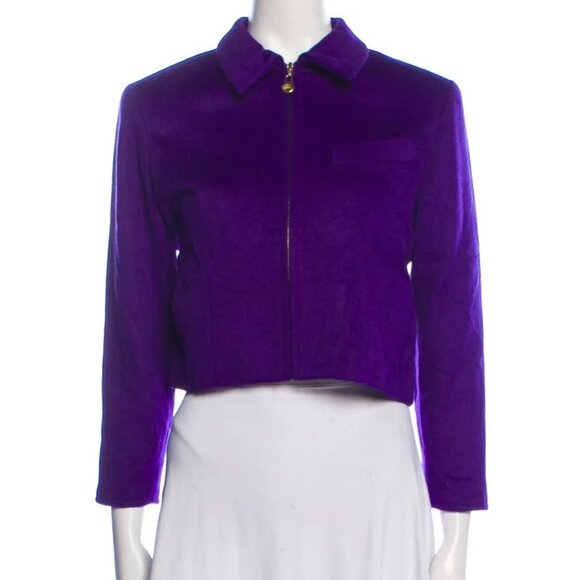 Like new Burberry London cropped purple angora jacket, 4 - Picture 1 of 6